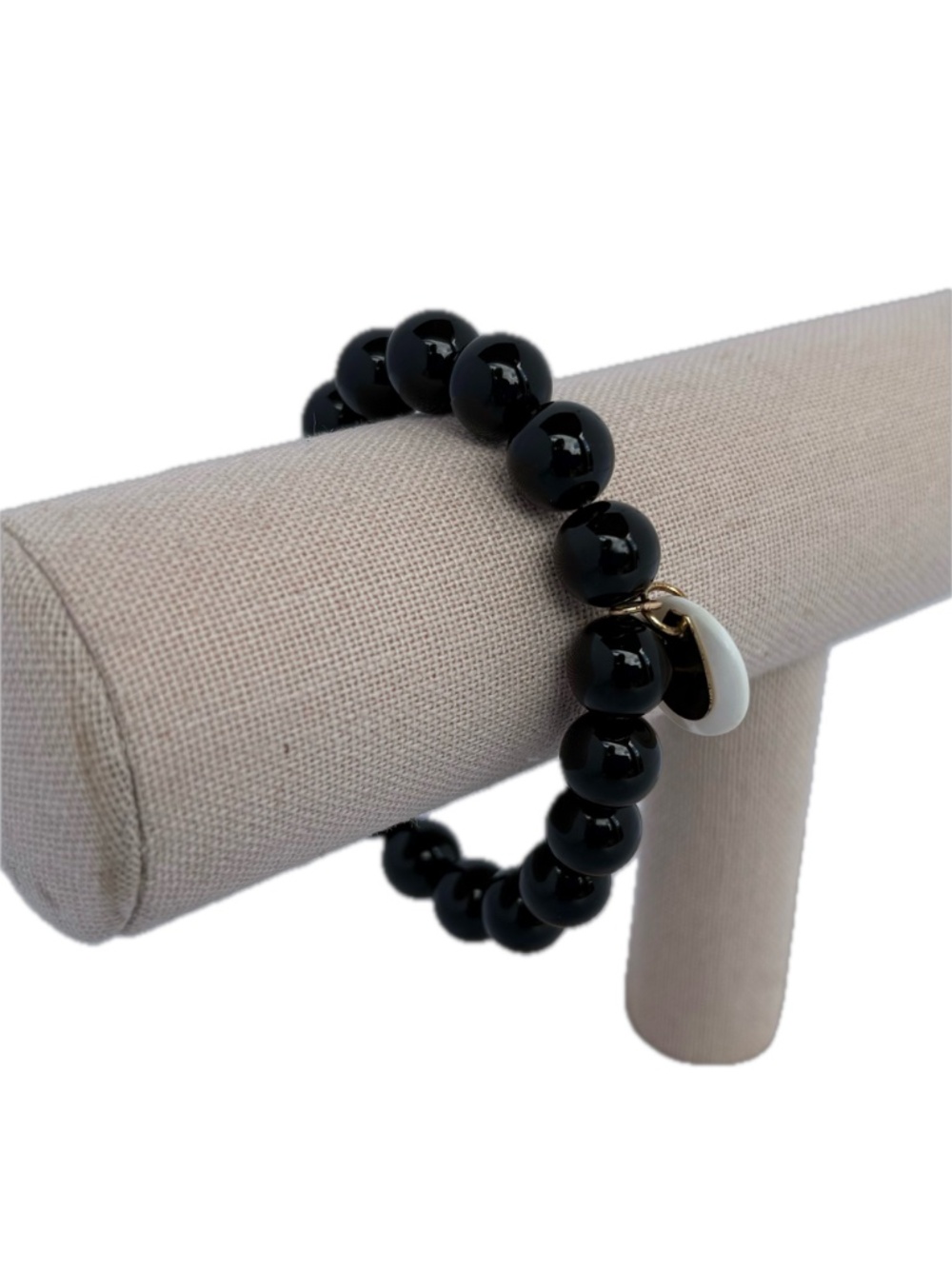 Natural Stone Beaded Stretch Bracelet Black Obsidian Aesthetic Charm